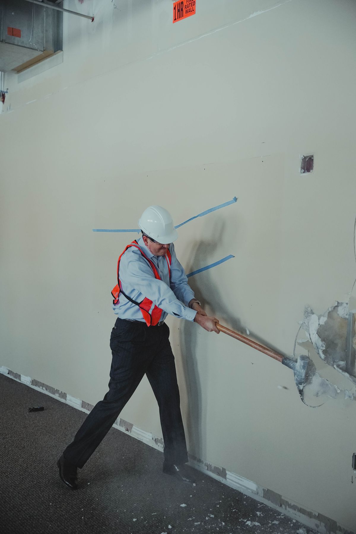 Pastor Adam mid-swing