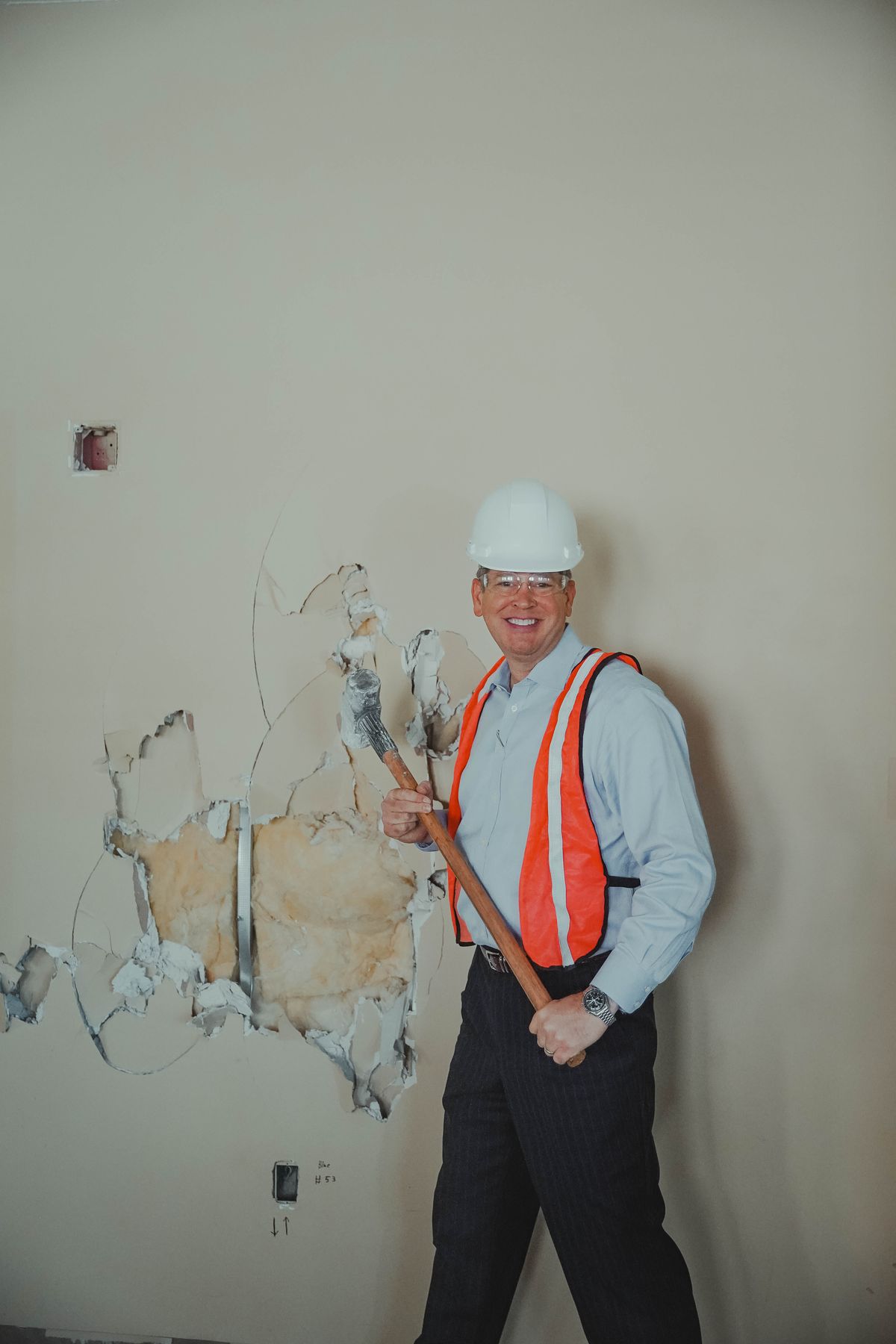 Pastor Adam breaking through the wall