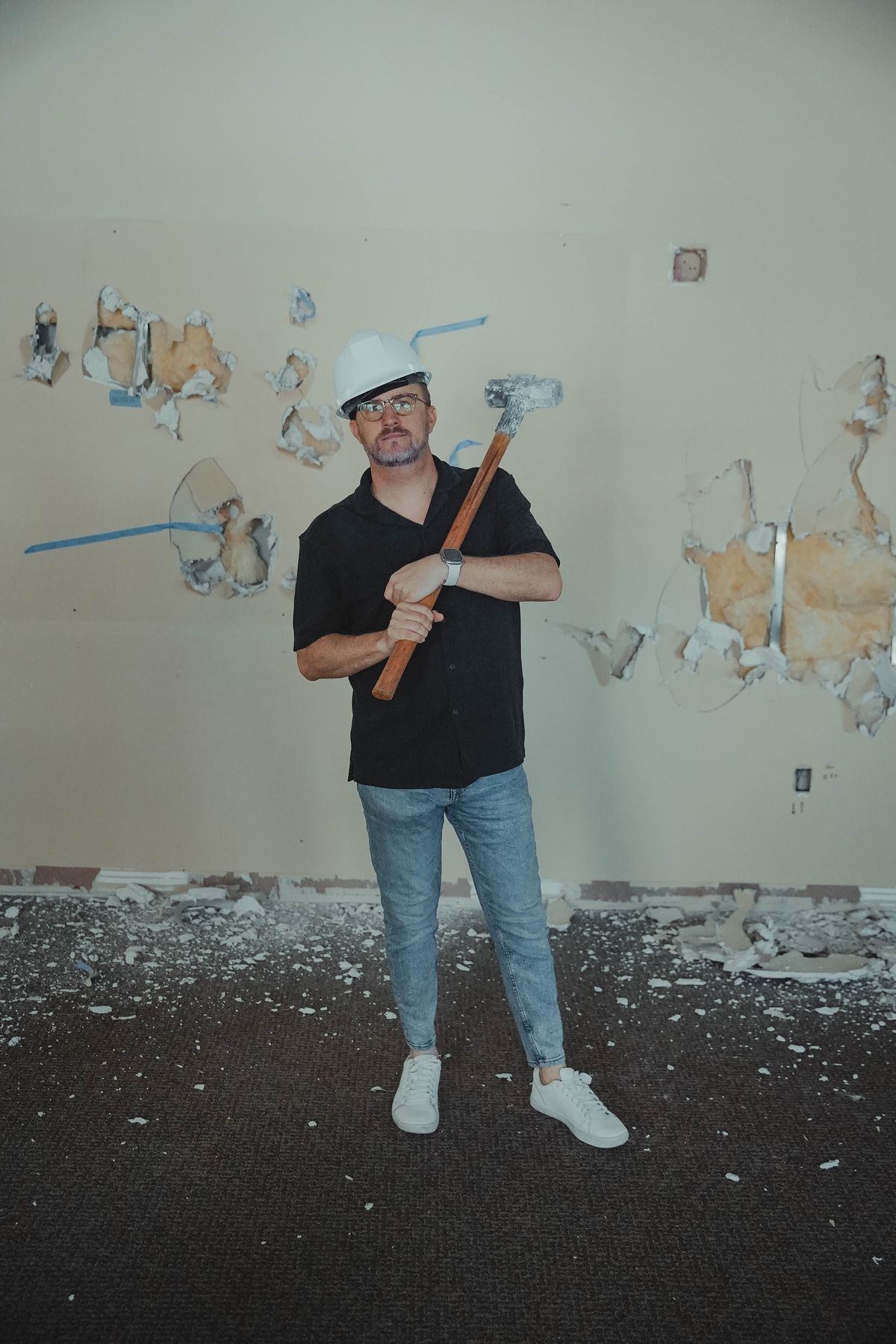 Pastor Andrew during demolition